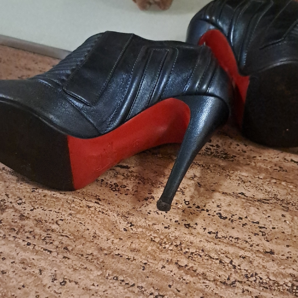 Teal Christian Louboutin  Leather Ankle Boots - Picture 2 of 15